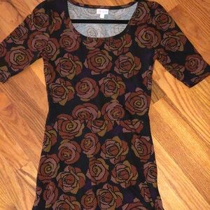 LuLaRoe Ana Dress Beauty and The Beast Roses